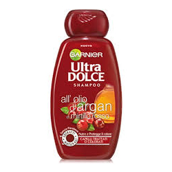 ШАМПОАН ULTRA DOLCE АРГАНОВО ОЛИО И ЧЕРВЕНА БОРОВИНКА ЗА БОЯДИСАНА КОСА, 300 МЛ
