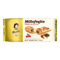 БУТЕРКИ VICENZI MINI SNACK С ЛЕШНИКОВ ПЪЛНЕЖ, 125 Г