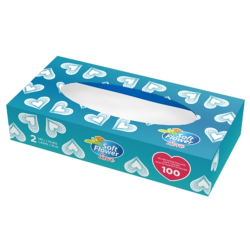 САЛФЕТКИ В КУТИЯ SOFT FLOWER 100 БР, 2-ПЛАСТОВИ