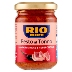 СОС ПЕСТО OT РИБА ТОН RIO MARE С ЧЕРНИ МАСЛИНИ И ЧИЛИ 130 Г