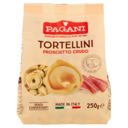 ПАСТА-ТОРТЕЛИНИ PAGANI CON PROSCIUTTO CRUDO, ПЛИК 250 Г 
