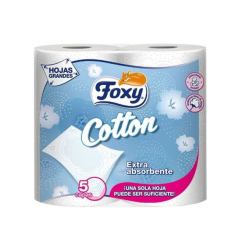 ТОАЛЕТНА ХАРТИЯ FOXY COTTON 5-ПЛ, 4 РОЛКИ