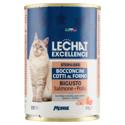 ХРАНА ЗА КОТКИ СЪС СЬОМГА И ПИЛЕ LECHAT 400 Г В КОНСЕРВА