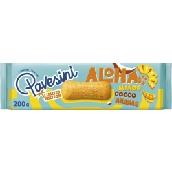 БИСКВИТИ PAVESINI ALOHA С МАНГО, КОКОС И АНАНАС 200 Г