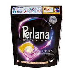 КАПСУЛИ ЗА ПРАНЕ PERLANA RENEW NERO, ЗА ТЪМНИ ТЪКАНИ, 20 БР