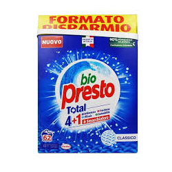 ПРАХ ЗА ПРАНЕ BIO PRESTO TOTAL 4+1 В КУТИЯ, 62 ПРАНЕТА, 3.11 КГ