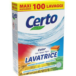 ПРАХ ЗА ПРАНЕ CERTO ЗА ЦВЕТНИ ТЪКАНИ В КУТИЯ, 100 ПРАНЕТА, 5.5 КГ