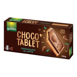 БИСКВИТИ GULLON CHOCO TABLET С МЛЕЧЕН ШОКОЛАД 150 Г 