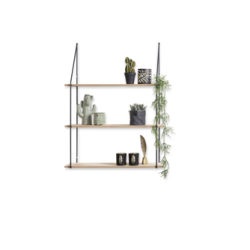 МЕТАЛНА ЕТАЖЕРКА ЗА СТЕНА С 3 РАФТА LIFA LIVING, 84х65х17 СМ