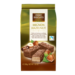 МИНИ ВАФЛИ С ЛЕШНИКОВ КРЕМ FEINY В ПЛИК, 200 Г 