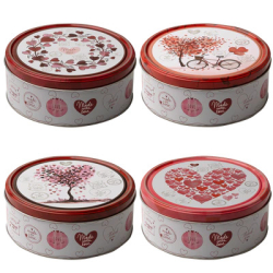 МАСЛЕНИ БИСКВИТИ - СЪРЦА, МЕТАЛНА КУТИЯ 150 Г 