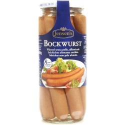 ВУРСТЧЕТА БЕЗ КОЖА BOCKWURST JENSENS, СТЪКЛО 380 Г