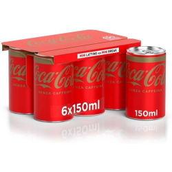 БЕЗАЛКОХОЛНО COCA COLA MINI SENSA CAFFEINA, КЕН 6х150 МЛ