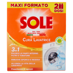 ПРЕПАРАТ ЗА ПОЧИСТВАНЕ НА ПЕРАЛНЯ SOLE ЛИМОН, 2X250 Г