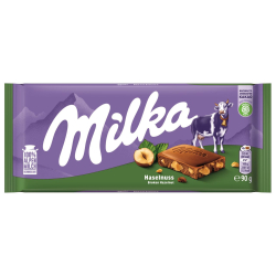 МЛЕЧЕН ШОКОЛАД MILKA С ЛЕШНИЦИ 90 Г