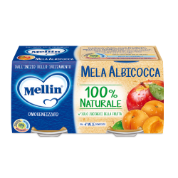 ПЛОДОВО ПЮРЕ MELLIN MELA/ALBICOCCA 2Х100Г, ЯБЪЛКА И КАЙСИЯ