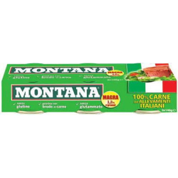 ГОВЕЖДО МЕСО MONTANA CARNE LESSATA, КОНСЕРВА 3X140 Г