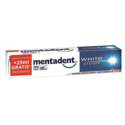 ПАСТА ЗА ЗЪБИ MENTADENT WHITE SYSTEM, 75+25 МЛ