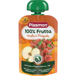 ПЛОДОВА ЗАКУСКА PLASMON 12 М+ ЯБЪЛКА С ЯГОДА 100 Г