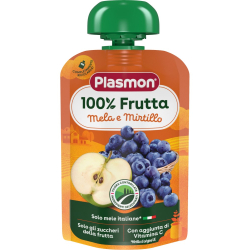 ПЛОДОВА ЗАКУСКА PLASMON ЯБЪЛКА И БОРОВИНКИ 100 Г