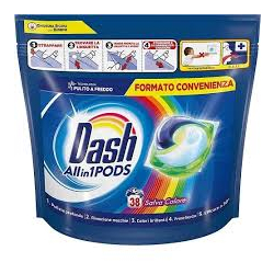 КАПСУЛИ ЗА ПРАНЕ DASH ALL IN 1 SALVA COLORE, ПЛИК 38 БР