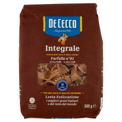 ПЪЛНОЗЪРНЕСТА ПАСТА DE CECCO FARFALLE №093, 500 Г