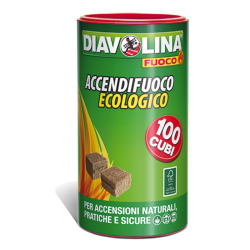 ЕКО КУБЧЕТА ЗА ПОДПАЛКИ DIAVOLINA ECOLOGICAL FIRE LIGHTING 100 БР