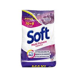 ПРАХ ЗА ПРАНЕ SOFT LAVANDA В ПЛИК, 70+8 ПРАНЕТА 3.9 КГ
