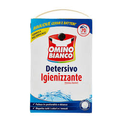 ПРАХ ЗА ПРАНЕ И ДЕЗИНФЕКЦИЯ OMINO BIANCO КУТИЯ, 70 ПРАНЕТА 3,850 КГ
