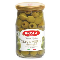 ЗЕЛЕНИ МАСЛИНИ IPOSEA OLIVE VERDI БЕЗ КОСТИЛКА, БУРКАН 290 Г