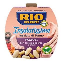 РИБА ТОН RIO MARE INSALATISSIME FAGIOLI, С БОБ И ЗЕЛЕНЧУЦИ 160 Г