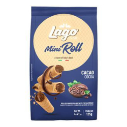 МИНИ ПУРИЧКИ LAGO MINI ROLL С КАКАОВ КРЕМ 125 Г