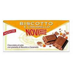 МЛЕЧЕН ШОКОЛАД NOVI BISCOTTO С БИСКВИТИ И КАРАМЕЛ 100 Г