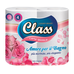 ТОАЛЕТНА ХАРТИЯ CLASS AMORE, 3 ПЛ 4 РОЛКИ