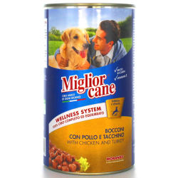 ХРАНА ЗА КУЧЕТА С ПИЛЕ И ПУЙКА MIGLIOR CANE POL/TAC 1250 Г
