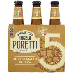 СВЕТЛА БИРА PORETTI 5 LUPPOLI /ПЕТ ВИДА ХМЕЛ/ 3X330 МЛ, Vol.6,5°