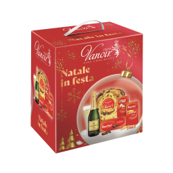 ПОДАРЪЧНА КУТИЯ NATALE IN FESTA PANETTONE VANOIR-ЧЕРВЕНА /5 ПРОДУКТА/