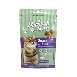 СНАКС ЗА КОТКИ MUCHO AMOR SNACK С ПИЛЕ И СИРЕНЕ, 60 Г