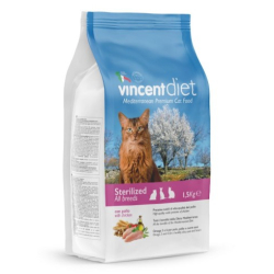 ХРАНА ЗА КАСТРИРАНИ КОТКИ НА ДИЕТА С ПИЛЕ VINCENT DIET 1.5 КГ