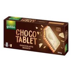 БИСКВИТИ GULLON CHOCOTABLET BIANCO 150 Г