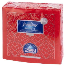 САЛФЕТКИ ZEN FAMILIARE, ЧЕРВЕНИ 1-ПЛ, 33х33 СМ