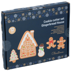 ФОРМИЧКИ ЗА КОЛЕДНИ СЛАДКИ С КЪЩИЧКА, 12 ЧАСТИ В КУТИЯ