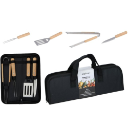 ПРИБОРИ ЗА БАРБЕКЮ В ЧАНТА С ЦИП ALPINA BBQ 30x38 СМ, 4 ЧАСТИ
