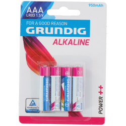 БАТЕРИИ GRUNDIG ALKALINE 4 БР AAA/Lr03 950Mah
