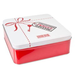 МЕТАЛНА КУТИЙКА I LOVE YOU, КВАДРАТ 18.5/18.5/7 СМ