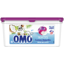 КАПСУЛИ ЗА ПРАНЕ OMO 3 В 1 TROPICOOL ESSENCES NATURELLES, 27 БР