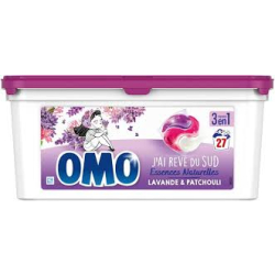 КАПСУЛИ ЗА ПРАНЕ OMO 3 В 1 LAVANDA & PATCHOULI, КУТИЯ 27 БР
