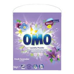 ПРАХ ЗА ПРАНЕ OMO ЛАВАНДУЛА 100 ПРАНЕТА, 5 КГ
