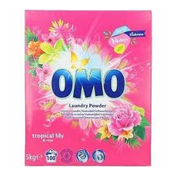 ПРАХ ЗА ПРАНЕ ТРОПИЧЕСКА ЛИЛИЯ OMO TROPICAL LILY & ROSE /РОЗОВ/, 100 ПРАНЕТА 5 КГ
