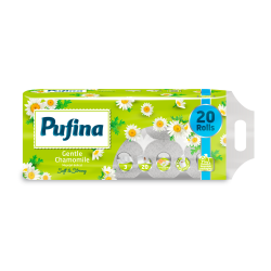 ТОАЛЕТНА ХАРТИЯ PUFINA GENTLE CHAMOMILE 20 БР, 3-ПЛ